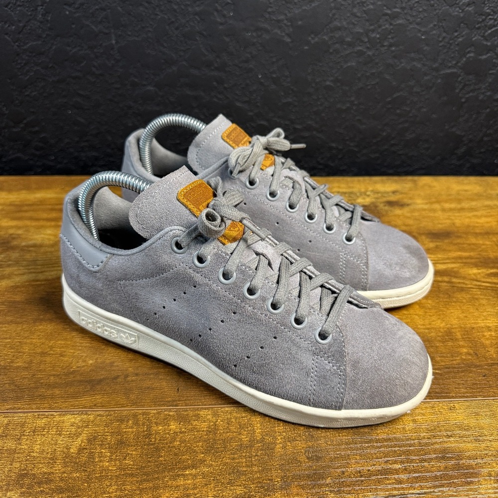 Adidas Stan Smith S75109 Grey Suede Low‎ Top Sneakers Womens Size 5.5